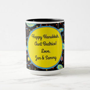 Mug "Hanukkah Paisley Dreidels and Stars"