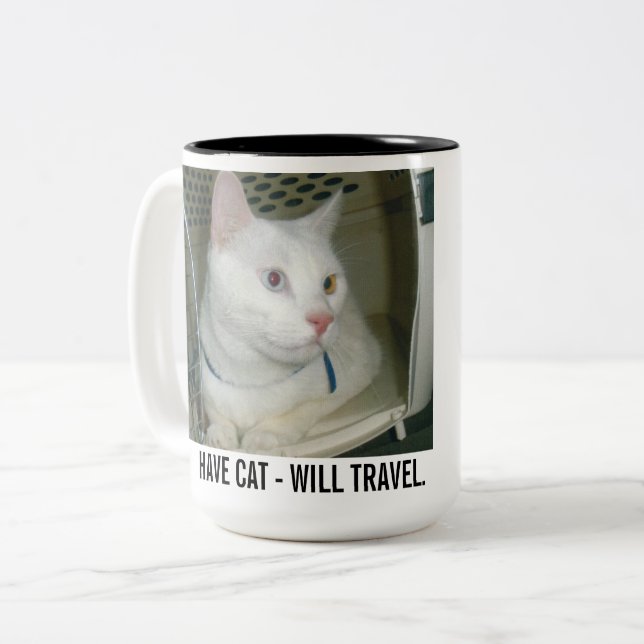 Mug HAVE CAT - WILL TRAVEL. (Front Left)