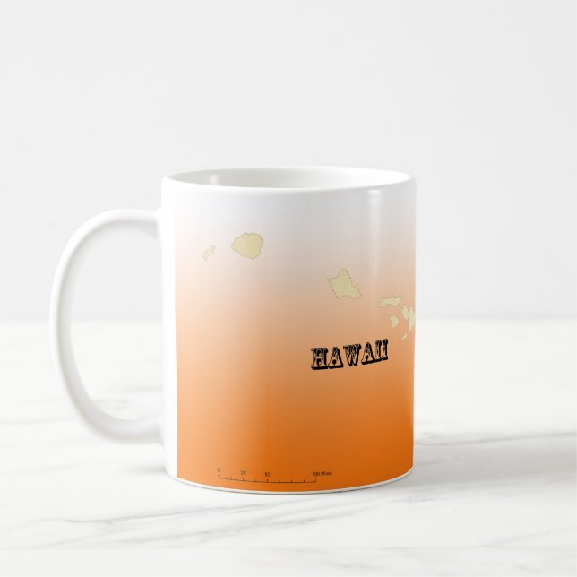 Mug - Hawaii State Map with City (Left)