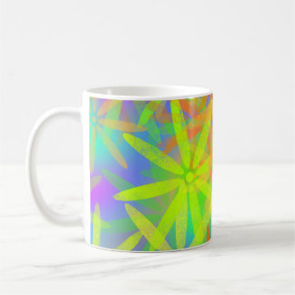 Mug in bright green floral pattern 