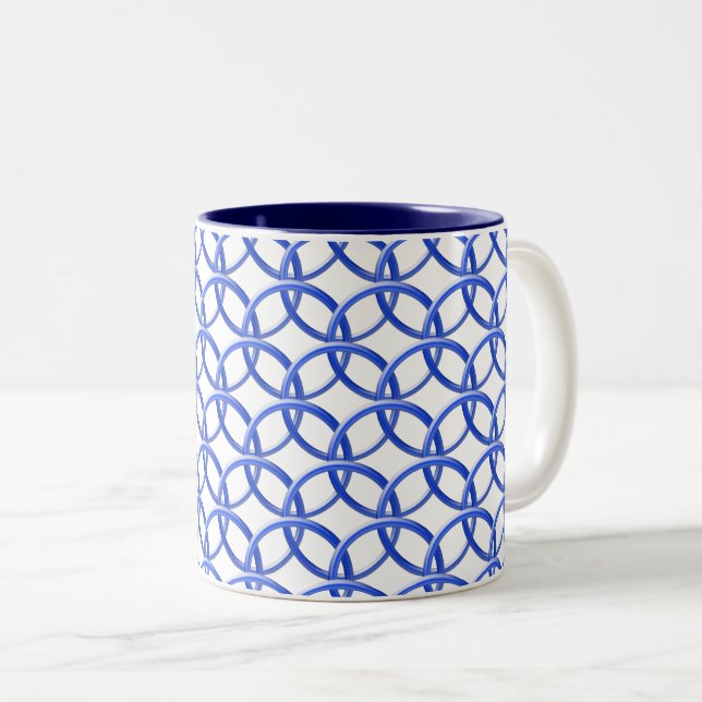 Mug - Interlocking Blue Rings (Front Right)