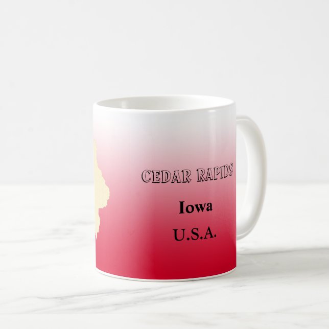 Mug - Iowa State Map with City (Front Right)