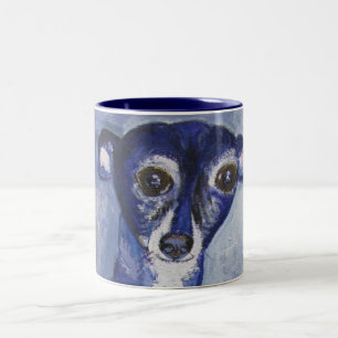 Mug, Italian Greyhound Dog Art Two-Tone Coffee Mug