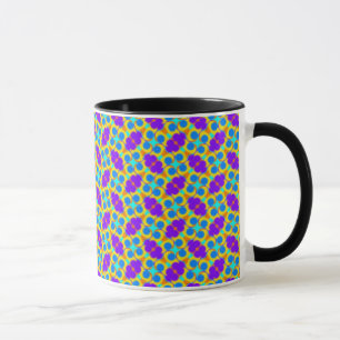 Mug Jimette Mauve Design cup yellow and blue
