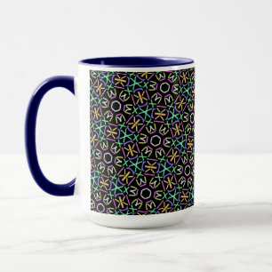 MUG Jimette Multi-colored Design on Black