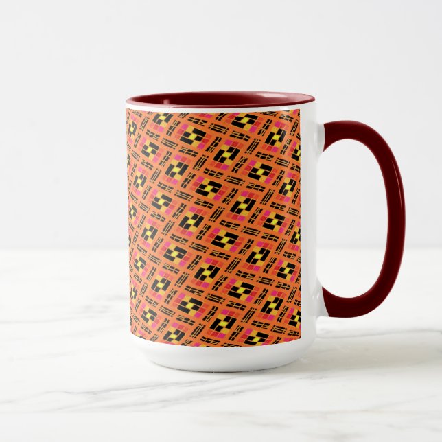 MUG Jimette Pink Design orange white cup (Right)