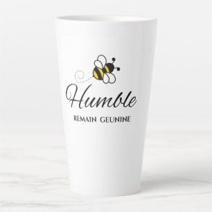 MUG LATTE  WHITE BLACK 20 OZ BUMBLE BEE HUMBLE 