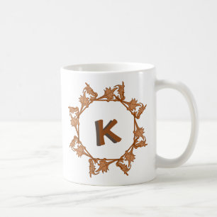 Mug - Leaves in Circle with Initial