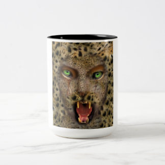 Mug,leopard Woman Two-Tone Coffee Mug