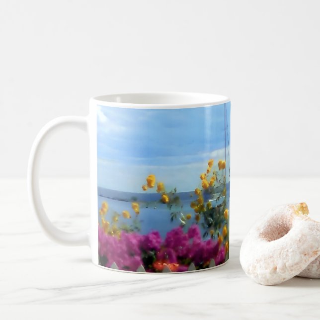 Mug Mackinac Island lighthouse scene  (With Donut)