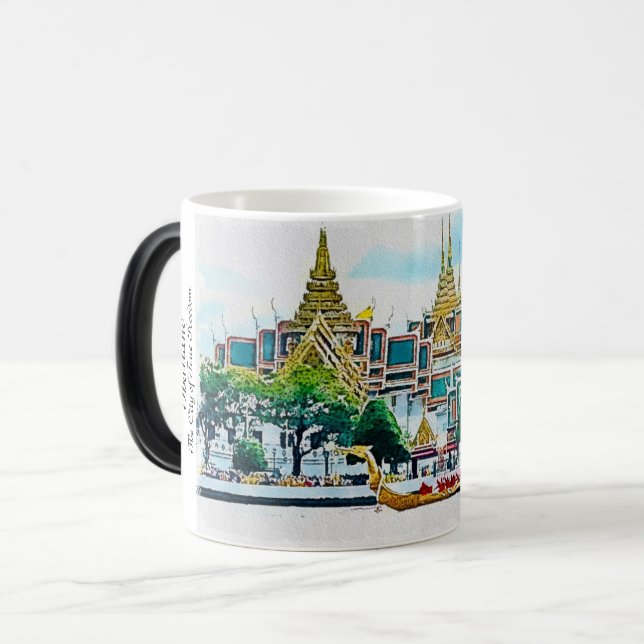 Mug- Majestic Thai Royal Barge at the Grand Palace Magic Mug (Front Left)
