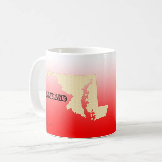 Mug - Maryland State Map with City (Front Left)