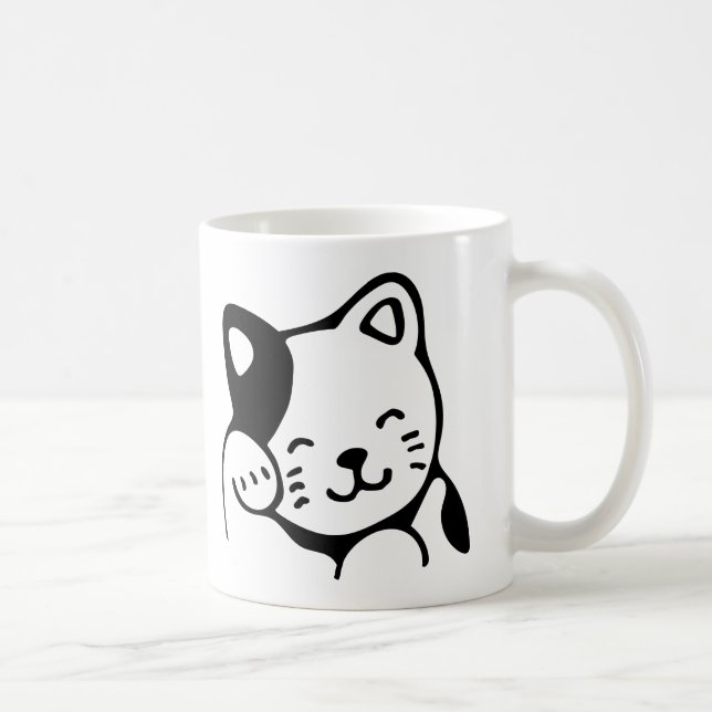 Mug. Monogram Cat. Coffee Mug (Right)