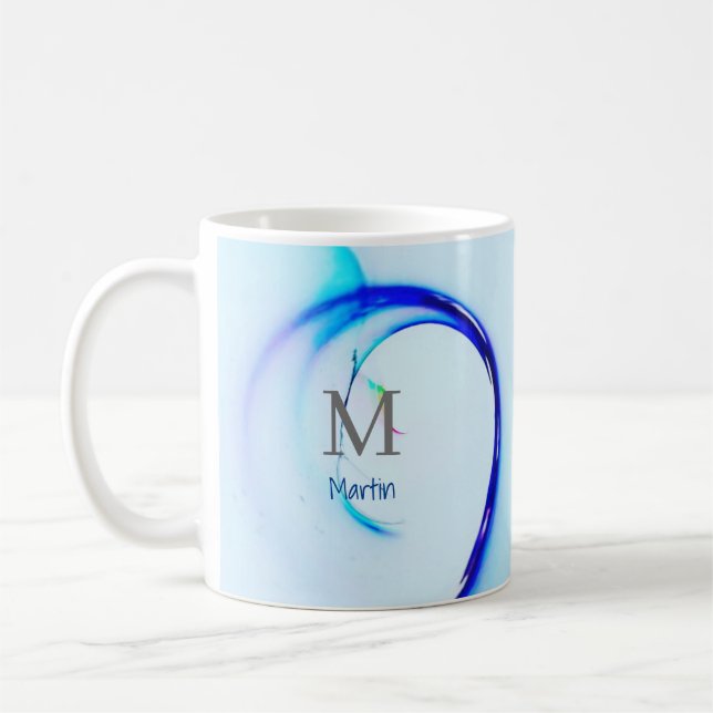  MUG MONOGRAMED OCEAN WAVE SURF NAME (Left)