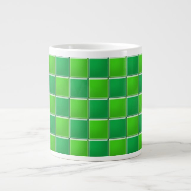 Mug - Mosaic Tiles in Shades of Green (Front)