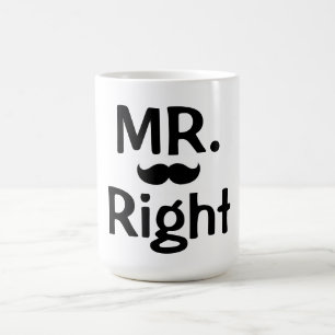 Mug/Mr Right with Moustache Coffee Mug
