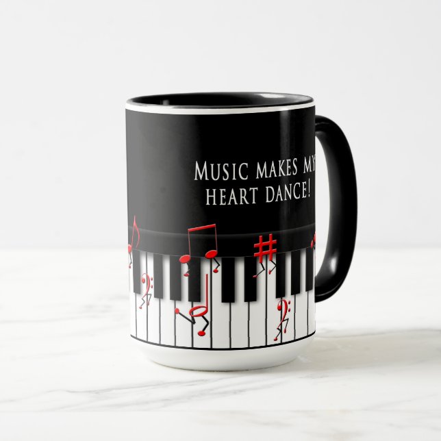 MUG - Music makes my heart dance - Notes Dancing (Front Right)