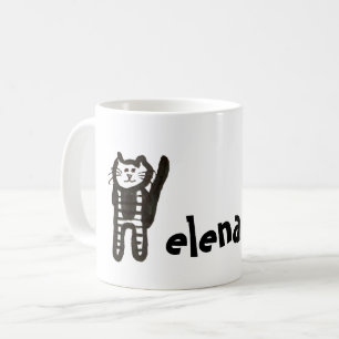 Mug - Name with Initial Cat Letter H
