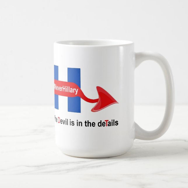 Mug Never Hillary Devil Details (Right)