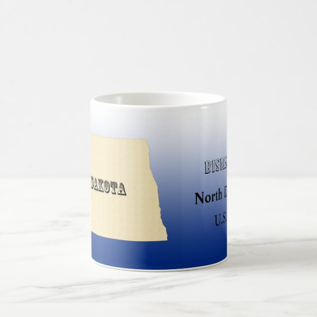Mug - North Dakota State Map with City (Center)