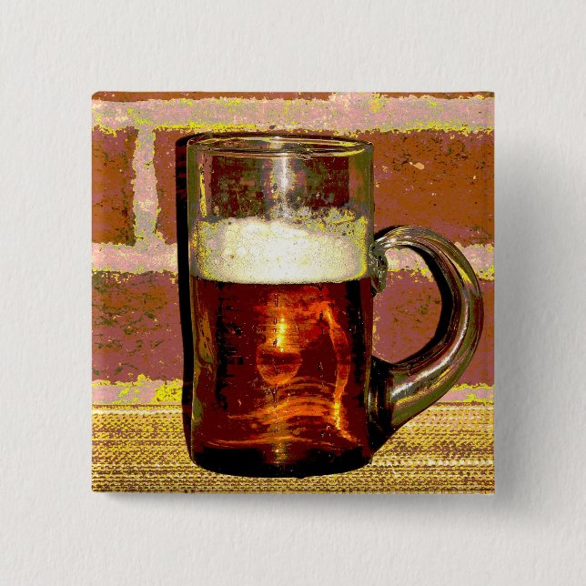 Mug of Beer 15 Cm Square Badge (Front)