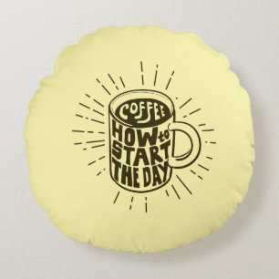 Mug of Coffee Round Cushion