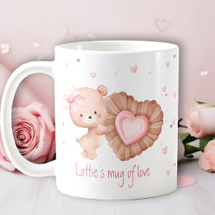 Mug Of Love Cute Teddy Bear Cookie Pink Valentine