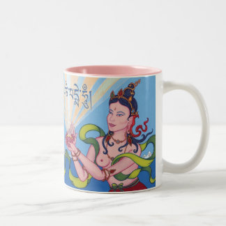 MUG Offering Goddess + mantra Om Mani Padme Hum