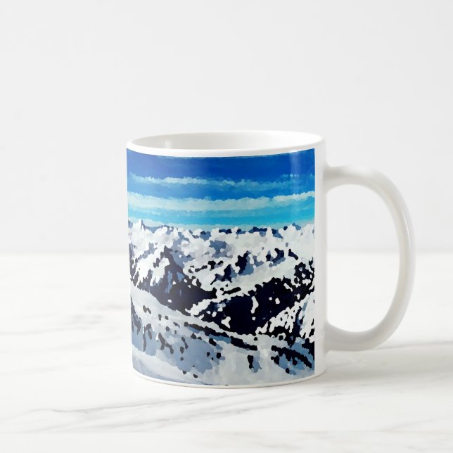 Mug painting top mountain snows (Right)