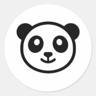 mug panda classic round sticker