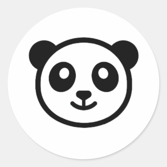 mug panda classic round sticker (Front)