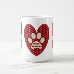 Mug Paw Heart Red  Be White My Valentine