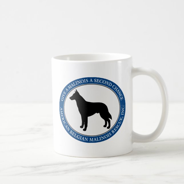 Mug, personalised & Malinois Rescue Logo Coffee Mug (Right)