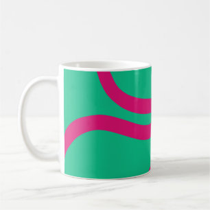 Mug - Pink Lines on Green