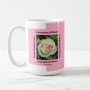 Mug Poetic Rose On Pink By Ladee Basset