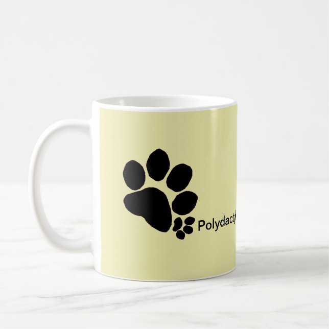 Mug - Polydactyl paw prints (smooth) (Left)