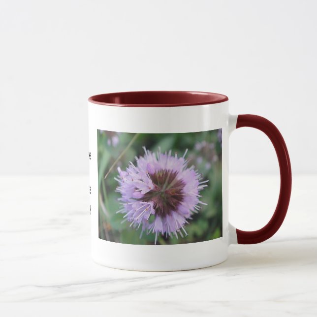 Mug purple flower with black text: have a nice day (Right)