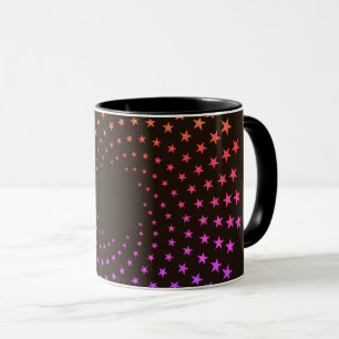 Mug - Rainbow Colored Star Swirls on Black