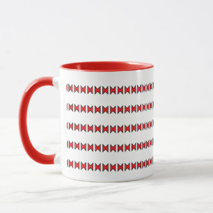 Mug - Red and Black Shapes in Lines