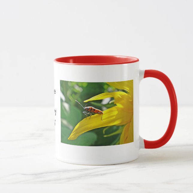 Mug red beetle on sunflower (Right)