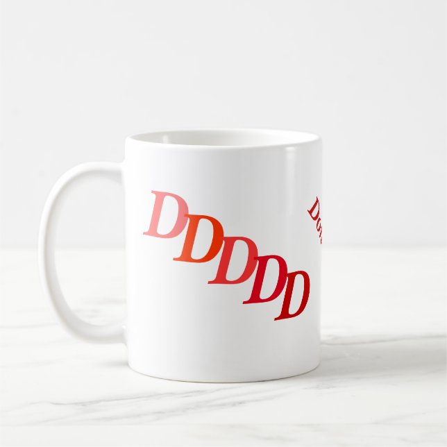 Mug - Red Name and Initial (Left)