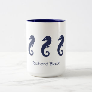 Mug - Sea Horses (navy blue)