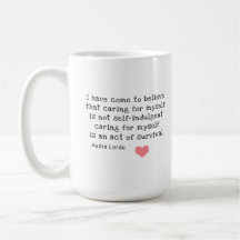 Mug Self Care quote Audre Lorde / WWC Logo