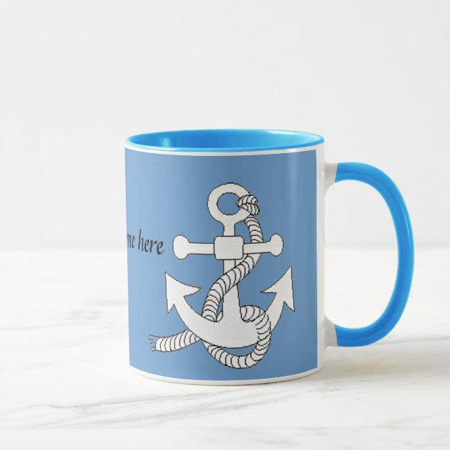 Mug - Ships Anchor and name (Right)