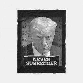 Mug Shot - Donald Trump Mug Shot - Never Surrender Fleece Blanket