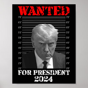 Mug Shot - Donald Trump Mug Shot Wanted For Presid Poster
