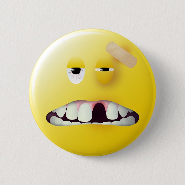 Mug Shot Face 6 Cm Round Badge (Front)