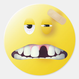 Mug Shot Face Classic Round Sticker