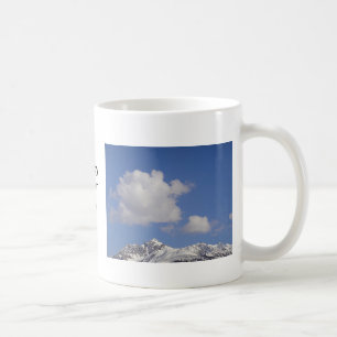 Mug snow mountain with text: "enjoy your day"