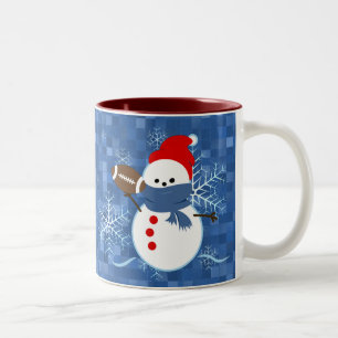 Mug - Snowflakes Football Snowman